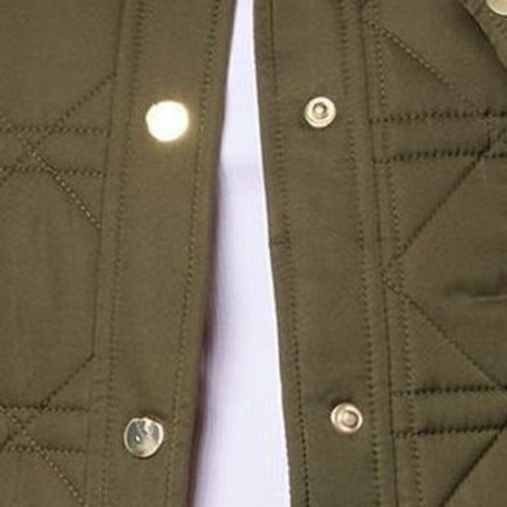 Belle by Kim Gravel Women's Plus Sz Jacket 5X Corduroy Collar Snap Green A708412 - Picture 2 of 4